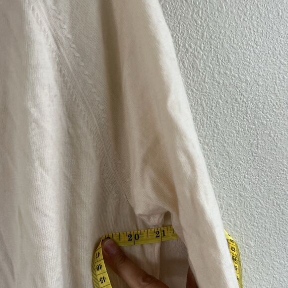 Banana Republic Merino Wool V Neck Button Cardigan Sweater Cream Women’s Large - Picture 7 of 7